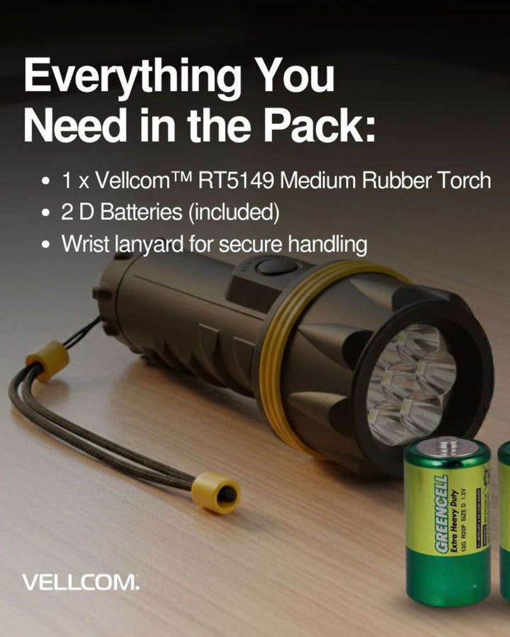 RT5149 Medium Size Rubber Torch 3 or 7 LED