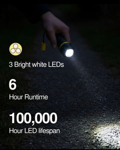 Vellcom™ Small Rubber Torch - 3 LED RT5148