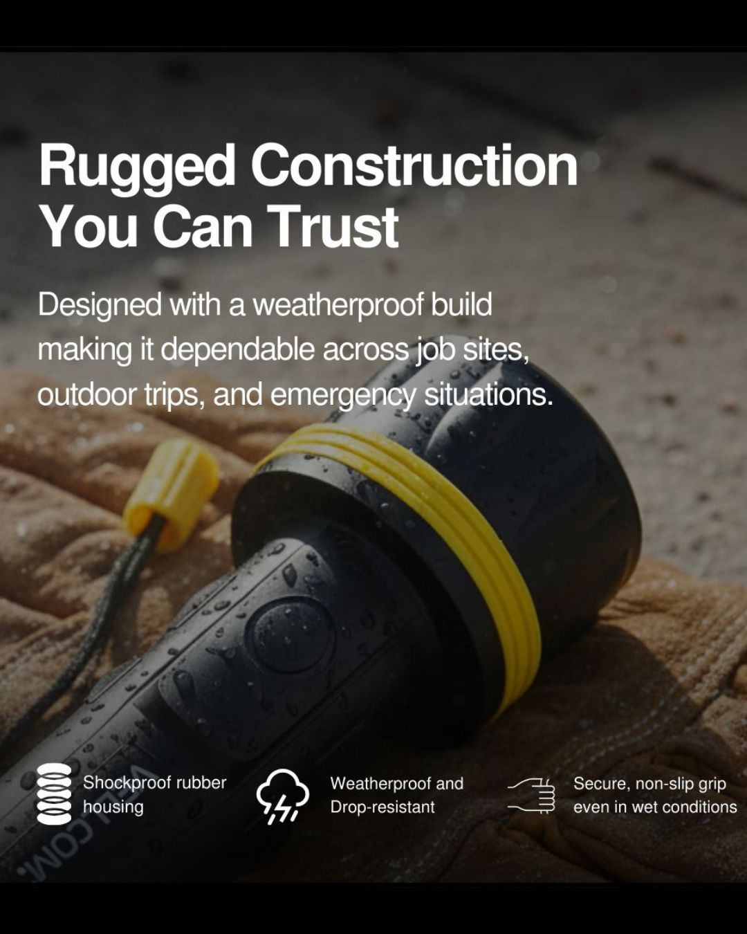 RT5149 Medium Size Rubber Torch 3 or 7 LED