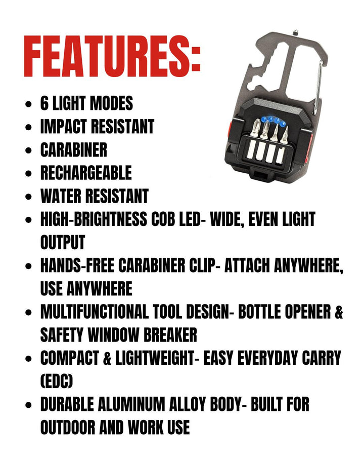 Keychain Multi-tool Lamp With Tripod Option