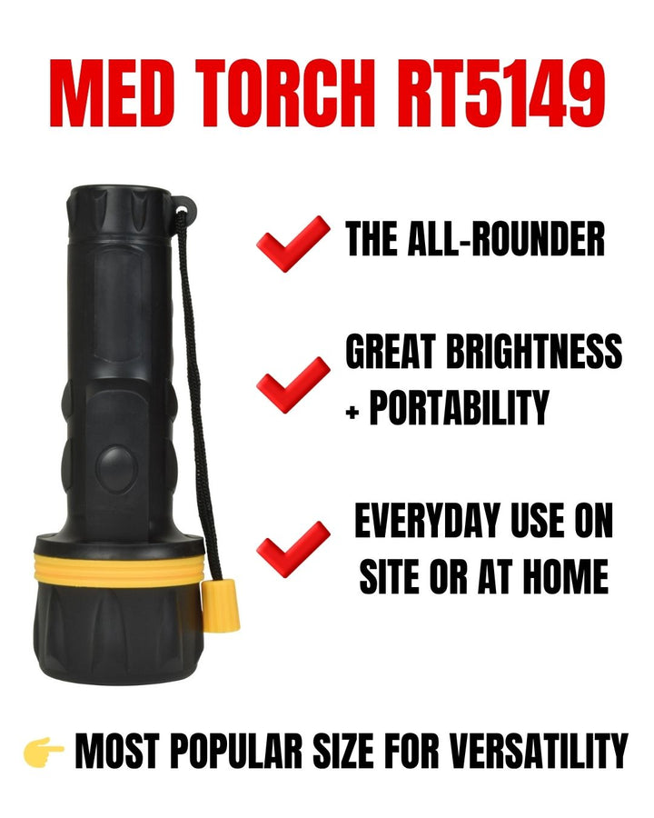RT5149 Medium Size Rubber Torch 3 or 7 LED