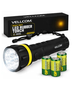 Vellcom™ Large Rubber Torch – 3 or 7 LED RT5150