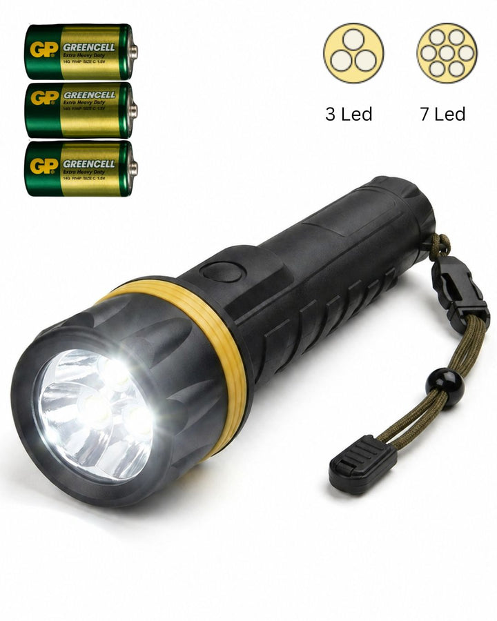 RT5150 Large Size Rubber Torch 3 or 7 LED