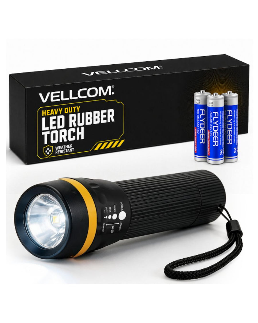 Heavy-duty LED rubber torch