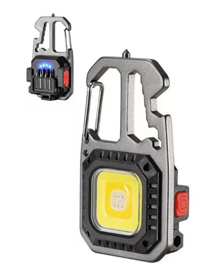 Rubber Torch Multitool Keychain Light 