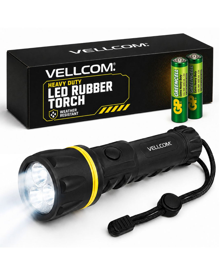 Vellcom™ Small Rubber Torch - 3 LED RT5148