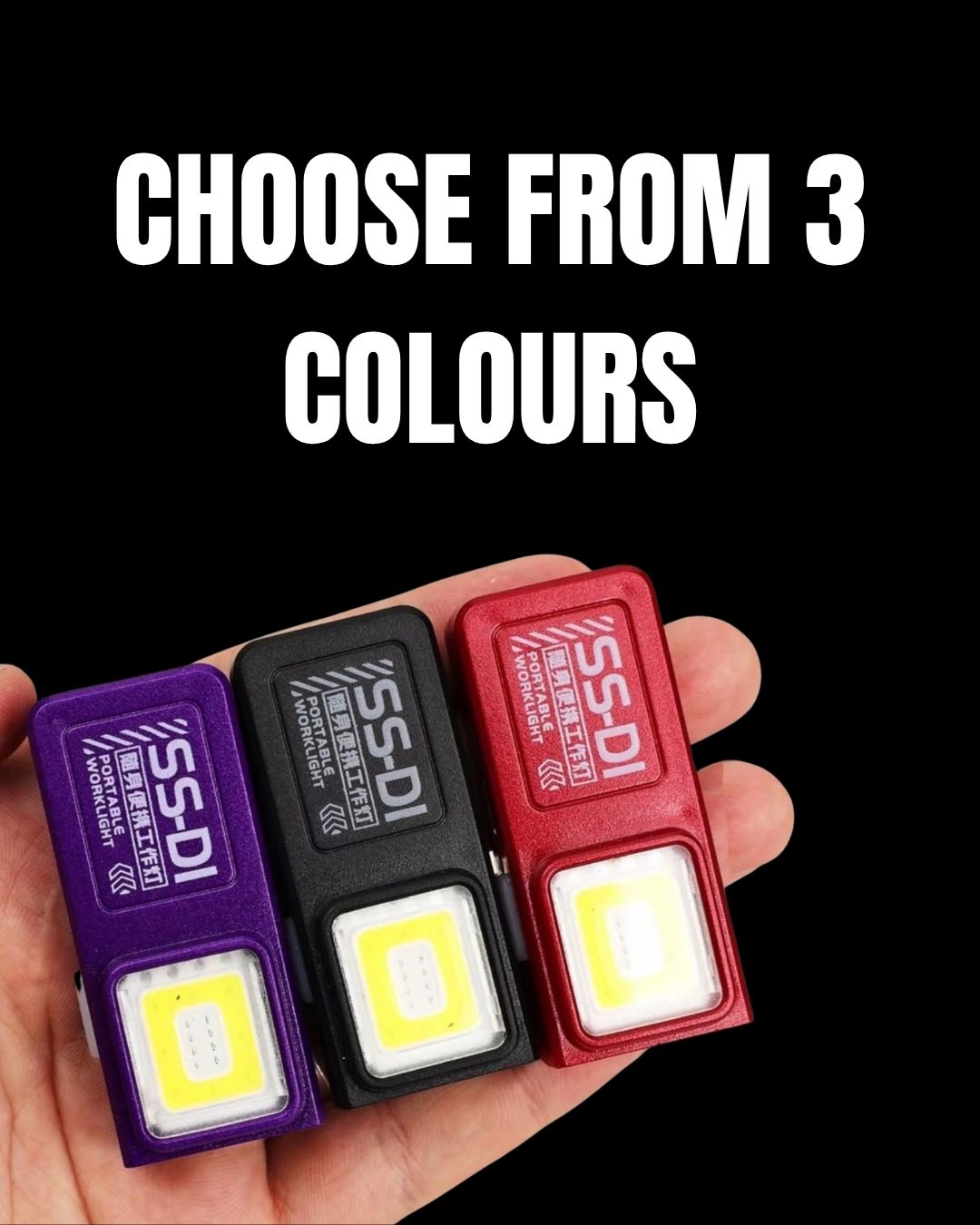 Vellcom™ Mini Clip-On COB Rechargeable Light beside a bag