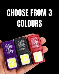 Vellcom™ Mini Clip-On COB Rechargeable Light beside a bag