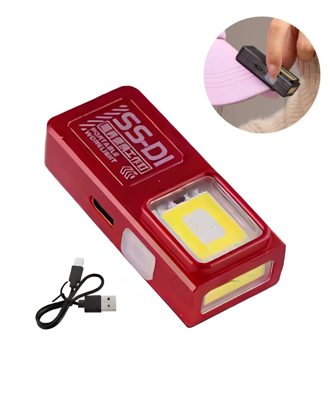Vellcom™ Mini Clip-On COB Rechargeable Light in red